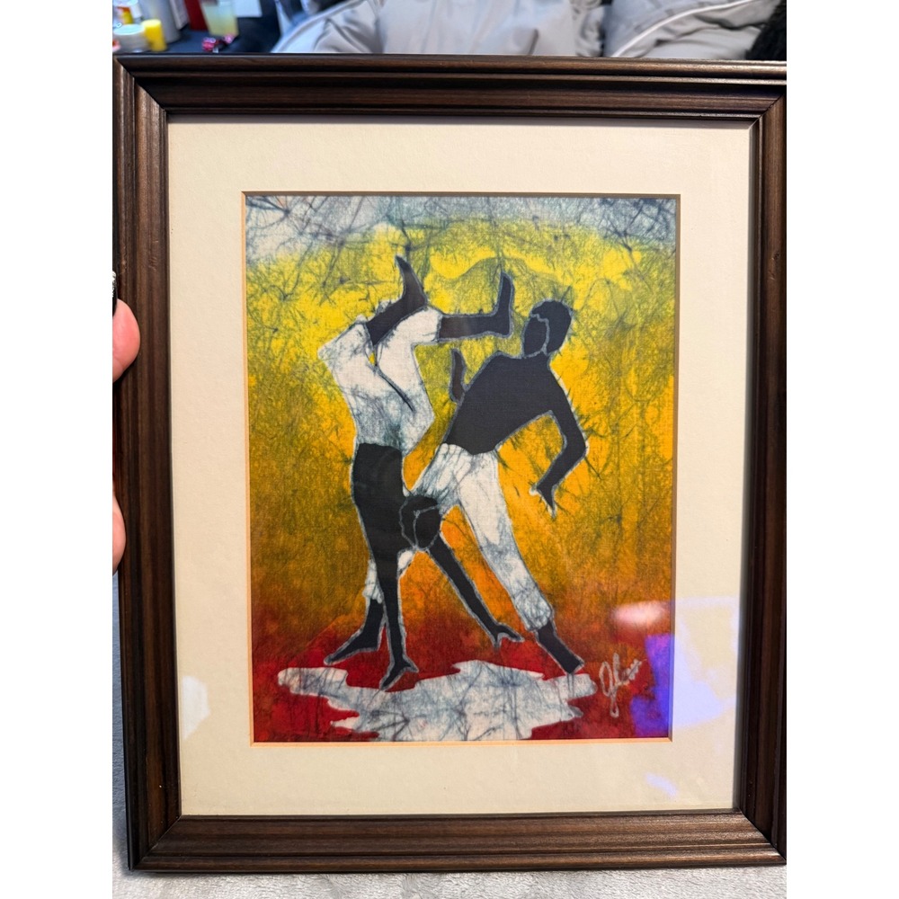 Vintage 1980 Signed Cox Modern‎ Dance Silhouette Art Print Framed